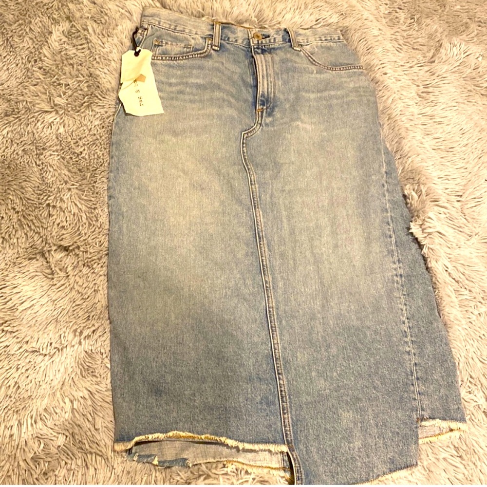 Rag & bone assymetrical pencil Skirt size 28 very soft cozy jean material